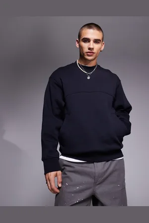 Armani Exchange Sudadera azul marino con logo de