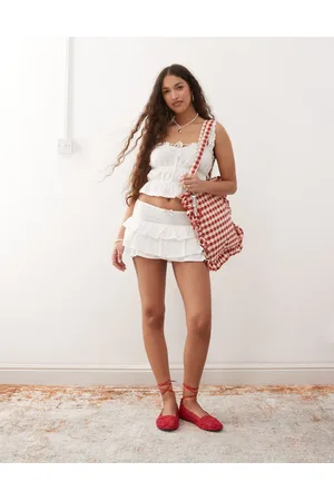 Miss Selfridge Minifalda color escalonada de -Blanco