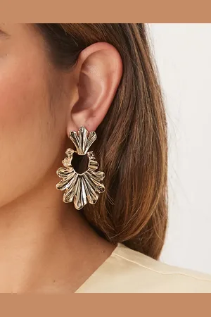 ASOS Pendientes de botón dorados texturizados con diseño estilo aldaba de