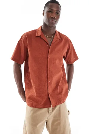 JACK & JONES Camisa roja con cuello de solapas de sirsaca de -Rojo