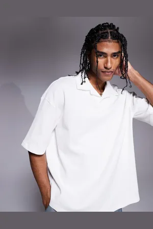 River Island Polo color de corte cuadrado con solapas de -Blanco