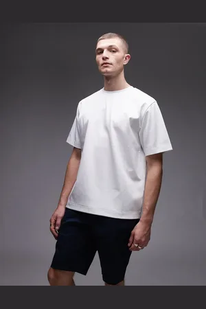 ARKET Camiseta blanca extragrande de tejido grueso entrelazado de punto liso de
