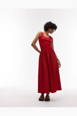 & OTHER STORIES Vestido largo con bajo voluminoso de mezcla de tejido liso y de punto de