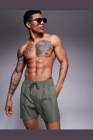 ASOS Shorts de baño de largo medio caquis de -Verde