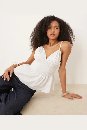ASOS Top de tirantes con cintura fruncida de