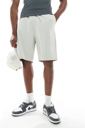 ASOS Pantalones cortos grises de corte slim de piqué de