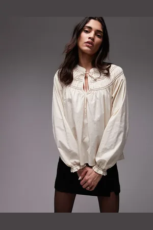 Résumé Blusa color extragrande de estilo boho de -Blanco