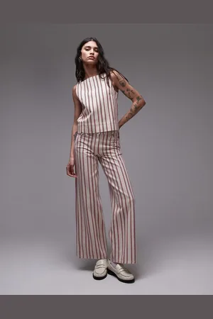 Topshop Vaqueros a de talle medio y pernera ancha de -Multicolor