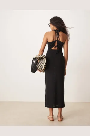 ASOS Vestido midi sin mangas con espalda elástica de croché de