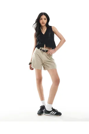 ASOS Pantalones cortos vaqueros de corte alargado acampanado de -Neutro