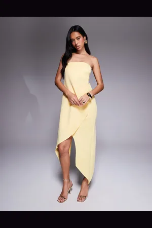 ASOS Vestido midi minimalista con cuerpo cruzado redondeado de