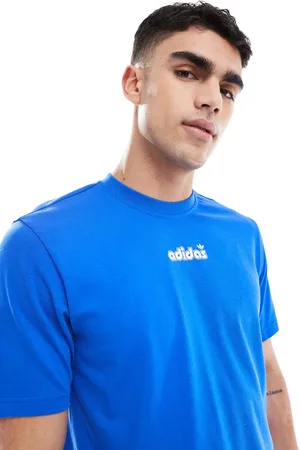 adidas Camiseta azul con logo en relieve de
