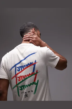 Tommy Hilfiger Camiseta color con estampado de logo de firma repetido en la espalda de -Neutro