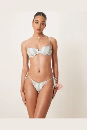 Wild Lovers Braguitas de bikini azul anudadas a los laterales Milkshake de