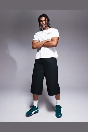 ASOS Pantalones cortos negros de corte extralargo de