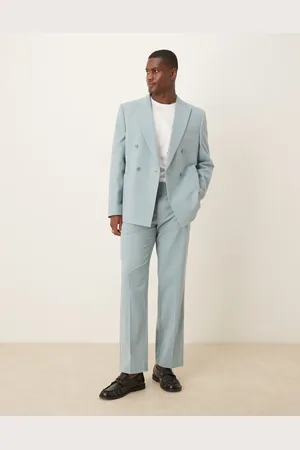 ASOS Pantalones de traje de corte recto de tejido texturizado efecto rugoso de