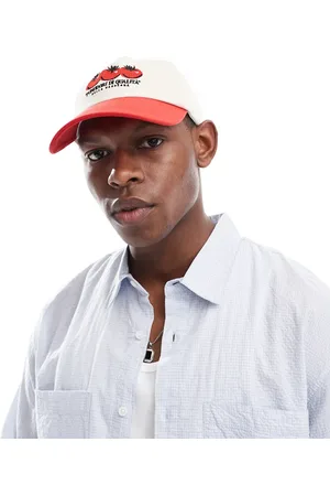 ASOS Gorra color y roja con bordado de tomates de -Blanco