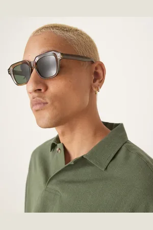 ASOS Gafas de sol verdes cuadradas gruesas con lentes verdes ahumadas de