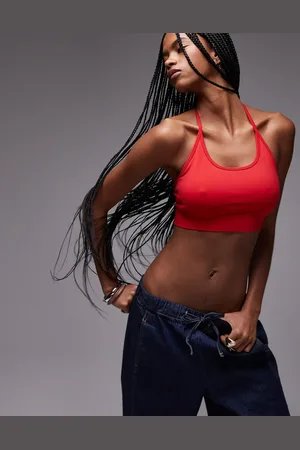 ARKET Top de estilo deportivo sin costuras con cuello halter de -Negro