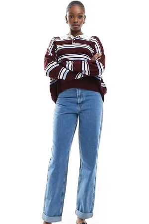 ASOS Vaqueros mom azul pulcro holgados de talle medio de ASOS DESIGN Tall