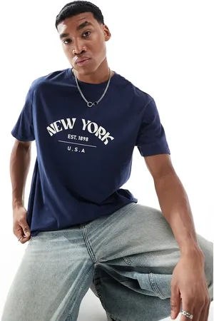 Another Influence Camiseta extragrande con estampado de texto "New York" de