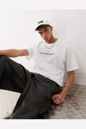 Karl Kani Camiseta corta blanca con logo cromado de firma de