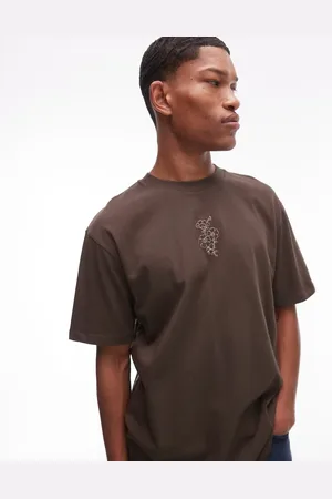 Topman Camiseta extragrande con bordado floral de