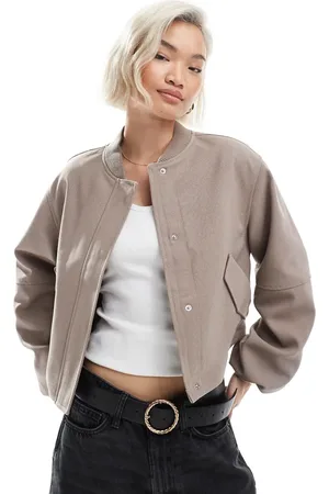 ASOS Chaqueta bomber de sastre beis grisáceo de -Azul marino
