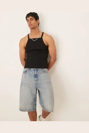 ASOS Camiseta de tirantes negra de canalé con diseño ajustado de