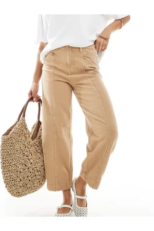 ASOS Pantalones color de corte barrel con detalle de costuras de Petite-Multicolor