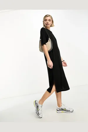 Noisy May Vestido midi de estilo camiseta con abertura de