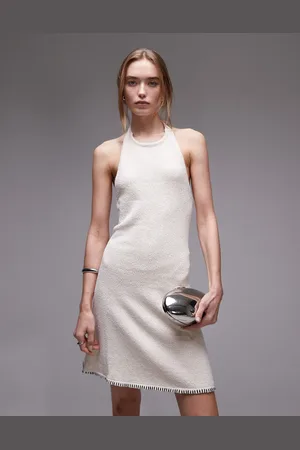 Rhythm Vestido corto color con cuello halter de punto Martini de -Blanco