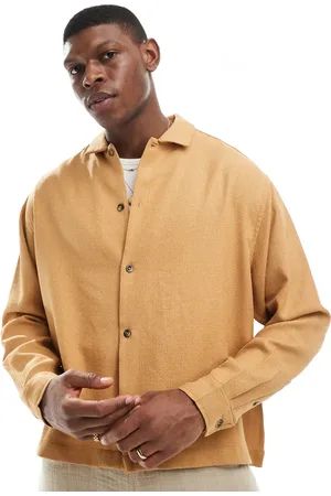 ASOS Camisa beis extragrande texturizada de -Neutro