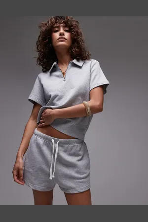 ARKET Pantalones cortos grises de chándal sin cierres de algodón puro de