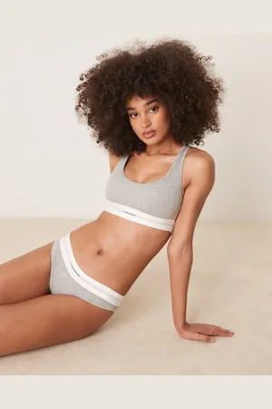 Calvin Klein Bralette gris de modal acanalado de