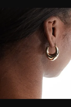 ASOS Pendientes de aro dorados con diseño en punta de