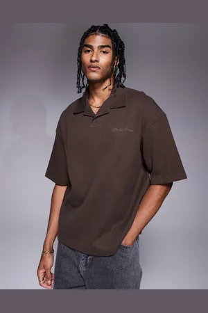 River Island Polo de corte cuadrado con solapas de