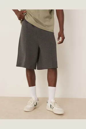 ASOS Pantalones cortos gris carbón jaspeado extragrandes de tejido efecto neopreno de