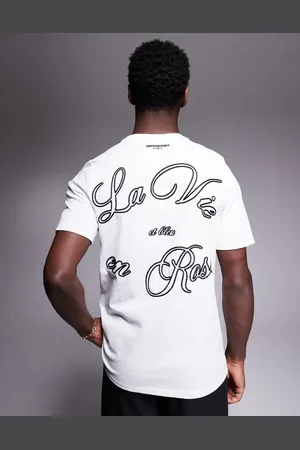 Sixth June Camiseta blanca con estampado trasero y estampado en francés de