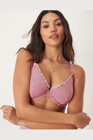 ASOS Top de bikini de copas grandes a con aros de sirsaca Anna de -Rojo
