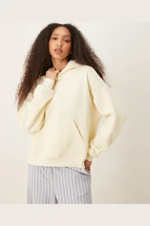 Gina Tricot Sudadera amarillo pastel holgada con capucha Mix & Match de