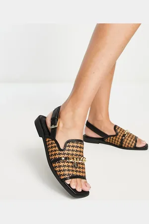 River Island Sandalias marrones destalonadas con puntera abierta de