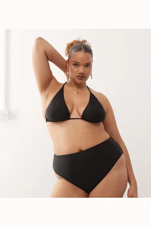 COLLUSION Braguitas de bikini negras de talle alto Mix & Match de Curve