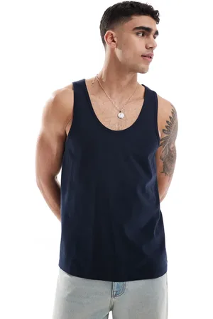 ASOS Camiseta sin mangas azul marino de