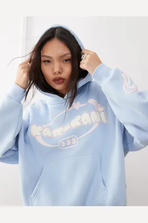 Karl Kani Sudadera claro con capucha y logo gráfico de corazón de