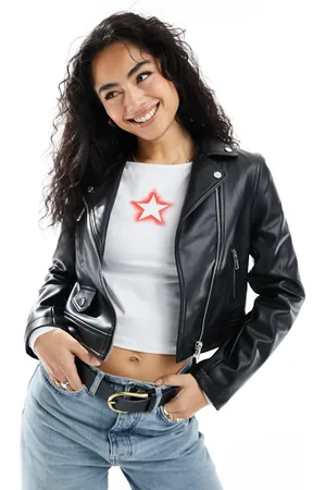 ASOS Chaqueta biker de piel sintética negra ultimate de