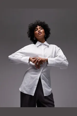 ASOS Camisa blanca con mangas cocoon y cintura entallada de