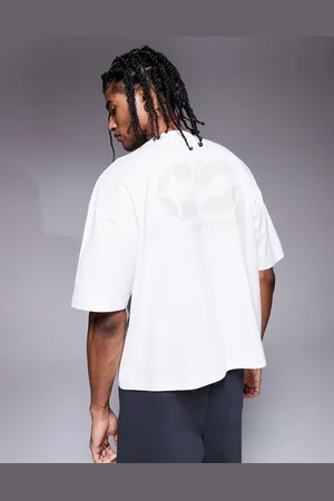 ASOS Camiseta blanca de corte cuadrado extragrande con estampado gráfico urbano de -Blanco
