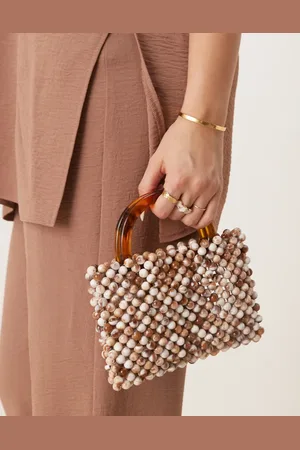 ASOS Bolso de mano con cuentas y asa de resina de