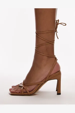 Topshop Sandalias color de tacón alto con diseño de tiras Faye de -Marrón
